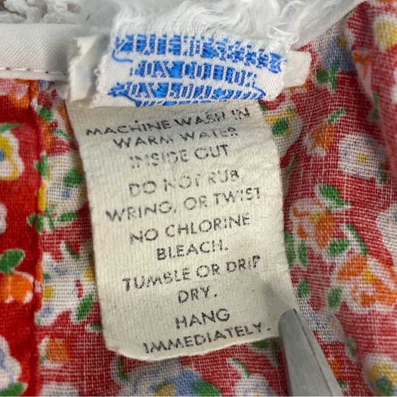 Vintage Baby Girl Prairie Cottage Core Dress Floral Lace 70s-80s ✔️Size - Picture 13 of 15